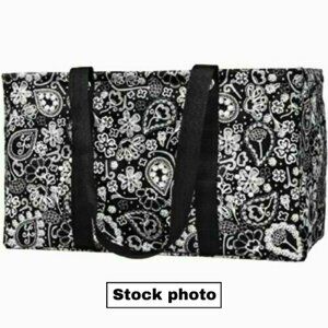 Thirty One Large Utility Tote in Black Paisley Parade (NEW & UNOPENED)